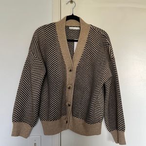 Oak + Fort Chevron Cardigan S